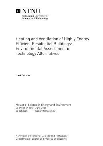 Heating and Ventilation of Highly Energy Efficient ... - KlimaTre