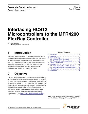 Interfacing HCS12 Microcontrollers to the MFR4200 FlexRay ...