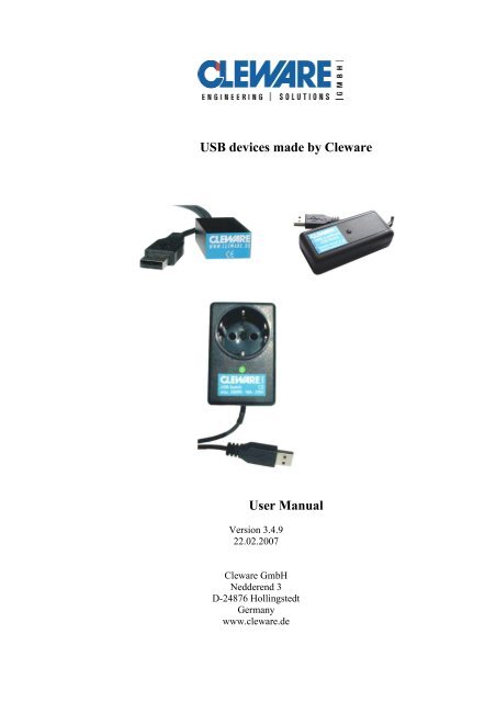 USB devices made Cleware User Manual - Cleware GmbH