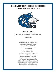 Student Handbook 2012 - Cherry Creek School District