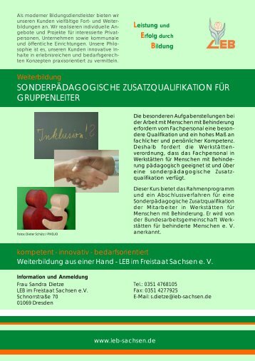 sonderpädagogische zusatzqualifikation für gruppenleiter