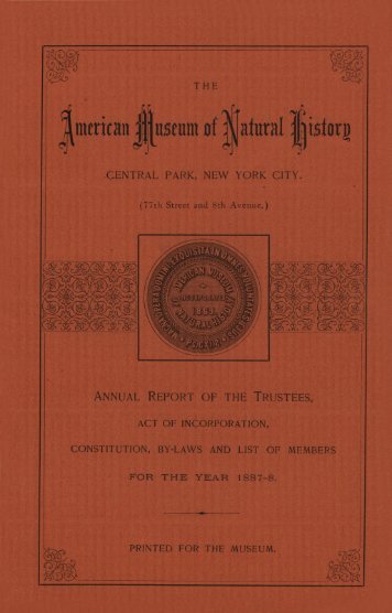 1887-1888 - American Museum of Natural History