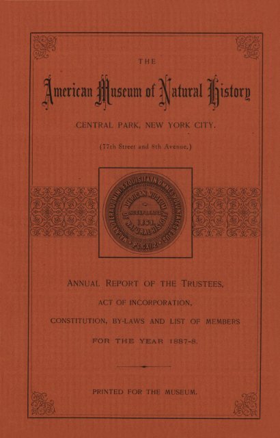 1887-1888 - American Museum of Natural History