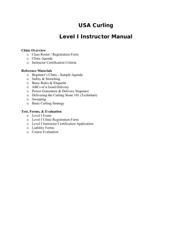 USA Curling Level I Instructor Manual - United States Curling ...