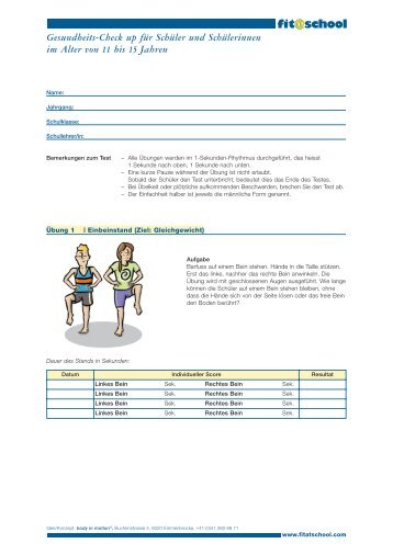 Gesundheits-Check up für Schüler und Schülerinnen ... - Fit@school