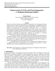Empowerment, P-O Fit, and Work Engagement A ... - EuroJournals