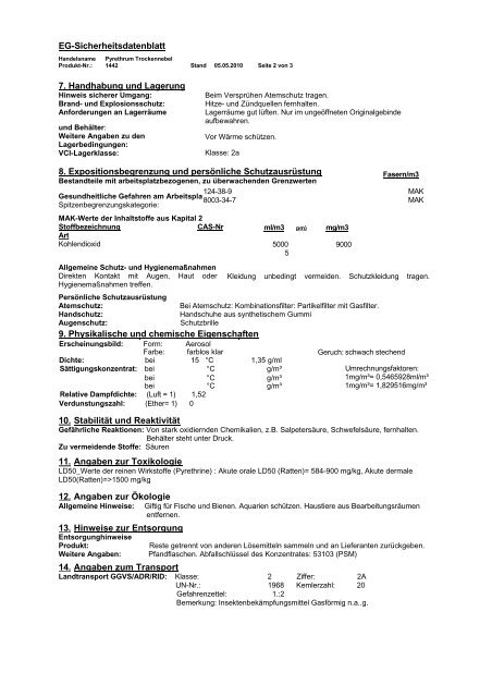 Pyrethrum Trockennebel