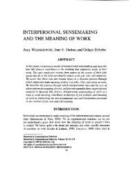 INTERPERSONAL SENSEMAKING AND THE MEANING OF WORK