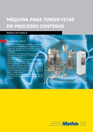 máquina para tingir fitas em processo contínuo - MATHIS Aparelhos ...