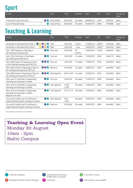 part time course - Gateshead College