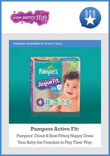 Pampers Active Fit: - Savvy Circle - Supersavvyme