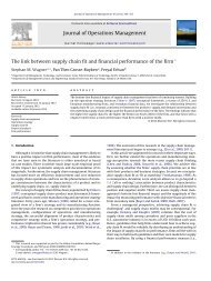 The link between supply chain fit and financial - MBA, Supply Chain ...