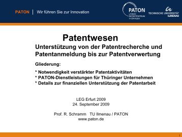 Prof. Reinhard Schramm TU Ilmenau / PATON 27. DGI-Online ...