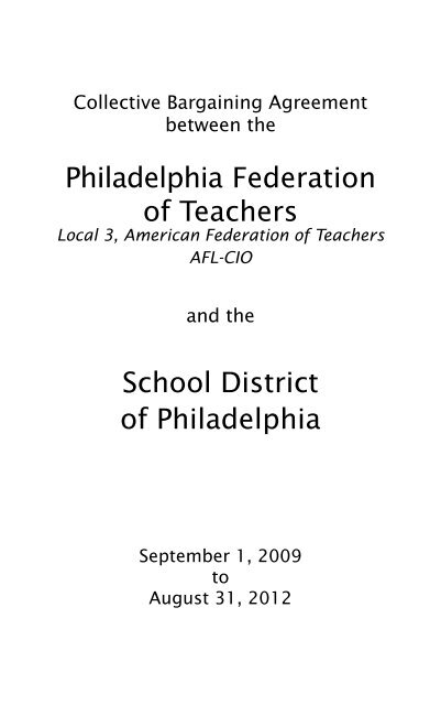 Philadelphia Federation of Teachers School District of Philadelphia