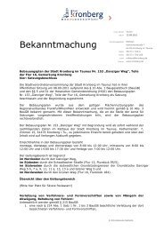 Bekanntmachung - Satzungsbeschluss - Stadt Kronberg im Taunus