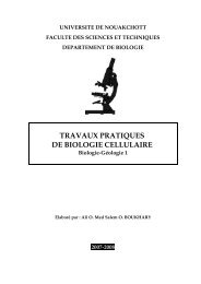 TRAVAUX PRATIQUES DE BIOLOGIE CELLULAIRE