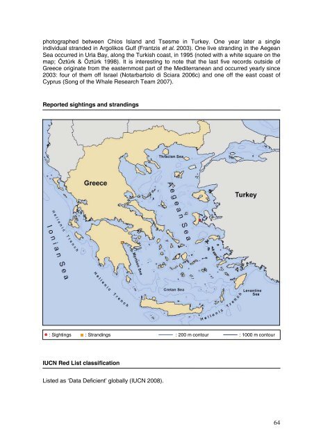 Cetaceans in Greece: Present status of knowledge