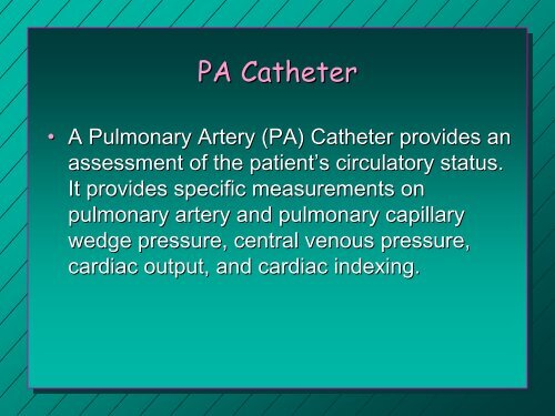 Pulmonary Artery Catheter