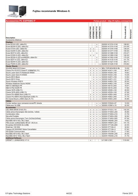 Tarif Fujitsu Technology Solutions