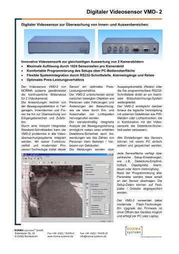 Digitaler Videosensor VMD- 2 - NORMA systems