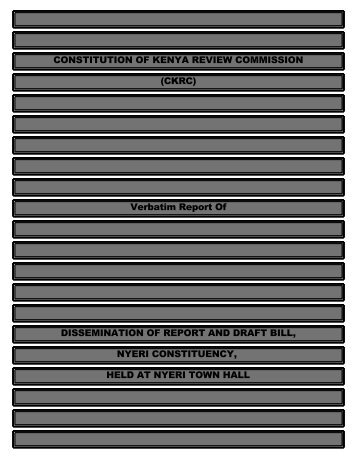 CONSTITUTION OF KENYA REVIEW COMMISSION - ConstitutionNet