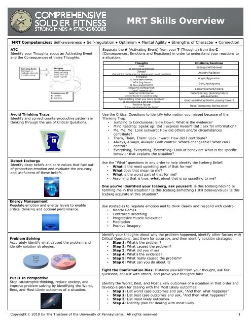 MRT Skills Overview - 9Line LLC