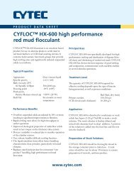 CYFLOC™ HX-600 high performance red mud ... - CYTEC Industries