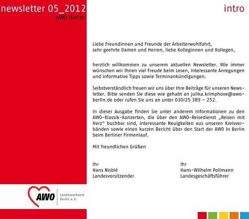 Newsletter des Landes-verbandes Juni 2012 - AWO Nordwest