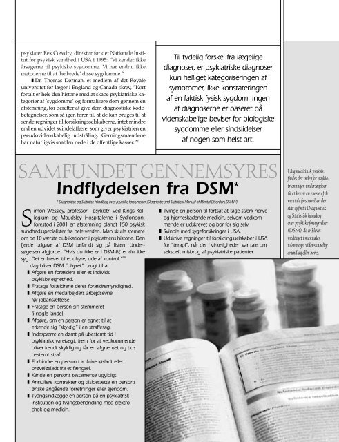 Pseudovidenskab psykiatriens diagnoser - Medborgernes ...