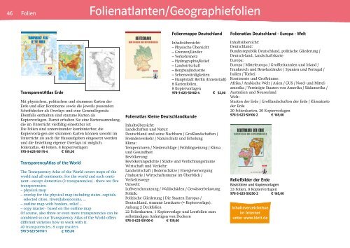 Lehrmittel Geographie Geography Teaching Aids