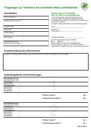 Fragebogen zur Teilnahme am Lehrstellen-Atlas  Lehrte/Sehnde