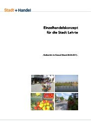 Einzelhandels Einzelhandelskonzept für die Stadt für die Stadt Lehrte