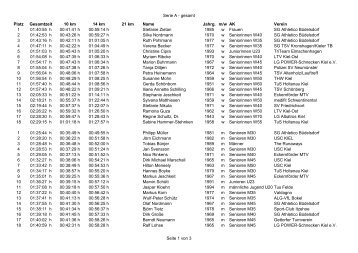 Serie A - gesamt Seite 1 von 3 Platz Gesamtzeit 10 km ... - Ceventours