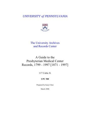 Inventory and entire guide available as a PDF - University Archives ...