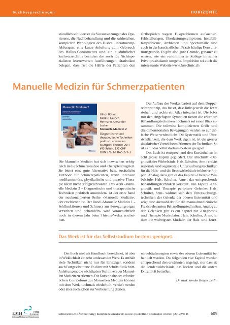 Schweizerische Ärztezeitung Bollettino dei medici svizzeri Bulletin des