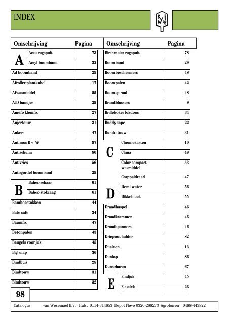 Catalogus - R. van Wesemael BV