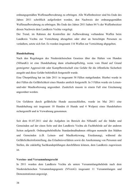 Jahrespressebericht 2011 - beim Landkreis Vechta