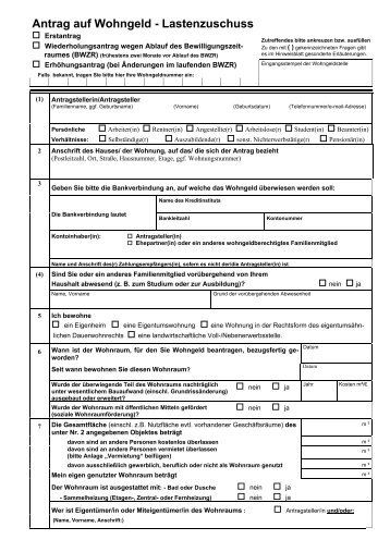 Antrag auf Wohngeld - Lastenzuschuss - Barnim.de