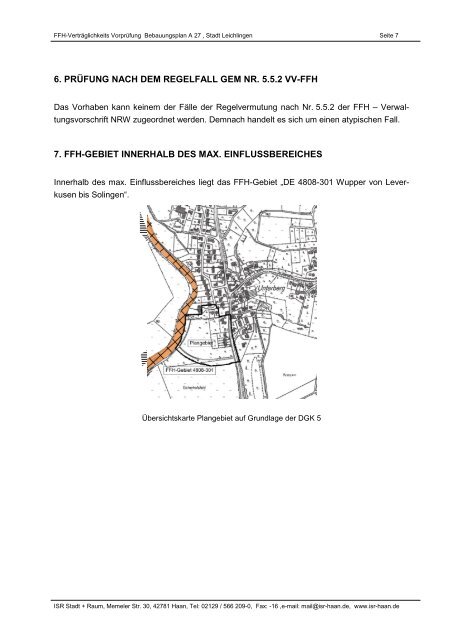 Bebauungsplan A 27 „Südlich Unterberg“  Stadt Leichlingen FFH ...