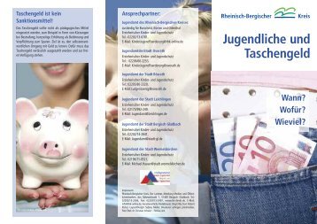 Jugendliche und Taschengeld - Rheinisch-Bergischer Kreis