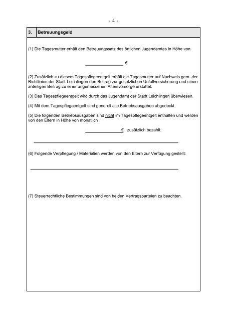 Betreuungsvereinbarung - Stadt Leichlingen