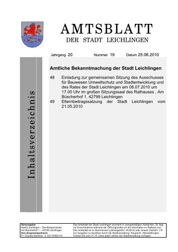 AMTSBLATT - Leichlingen