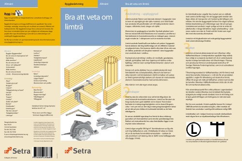 Bra att veta om Limträ (pdf 1Mb) - Setra