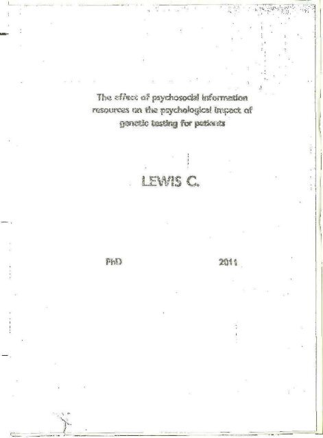 Lewis C_2011.pdf - PEARL home - University of Plymouth