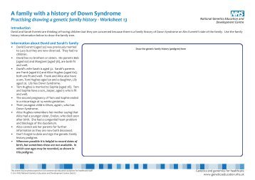 Practising drawing a genetic family history: Down syndrome
