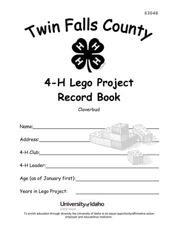 4-H Lego Project Record Book - University of Idaho Extension