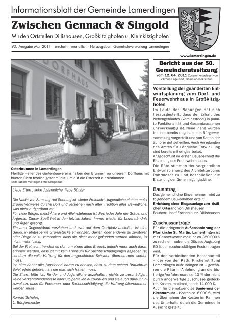 Informationsblatt der Gemeinde Lamerdingen