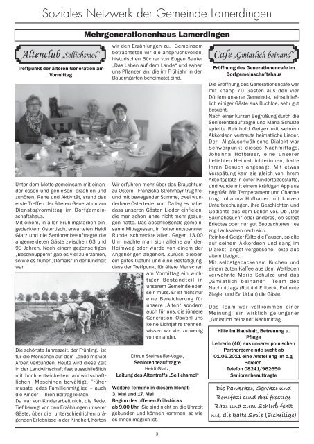 Informationsblatt der Gemeinde Lamerdingen