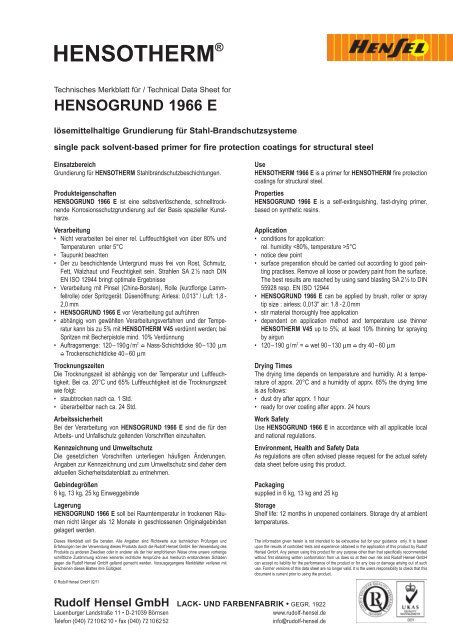 hensotherm® 410 ks - Rudolf Hensel GmbH