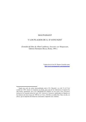 Maupassant y los plagios de G. D'Annunzio - IES A Xunqueira I